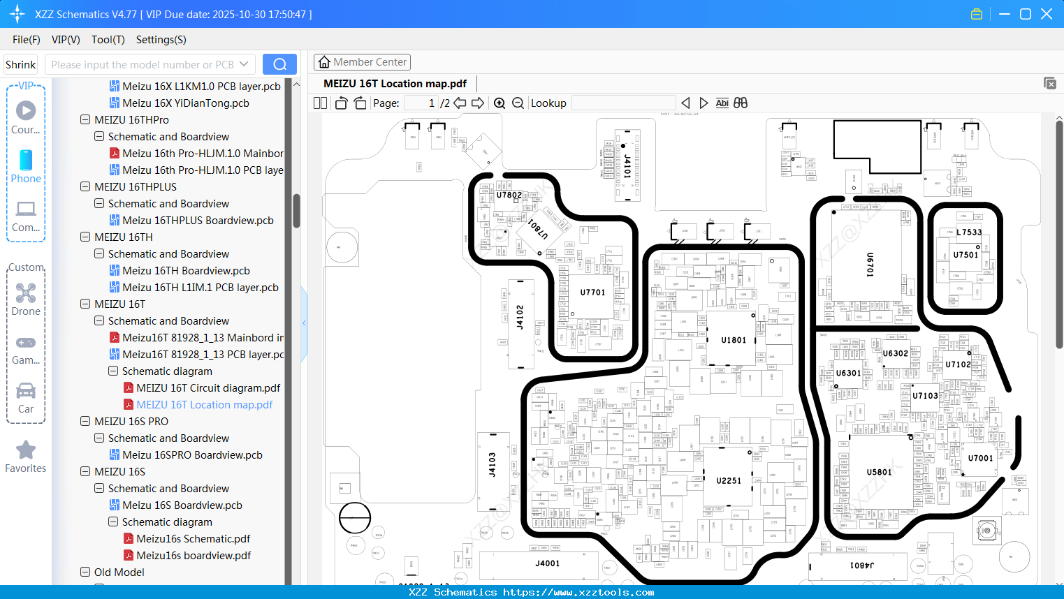 MEIZU 16T Location Map